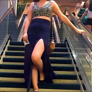 Navy blue prom dress